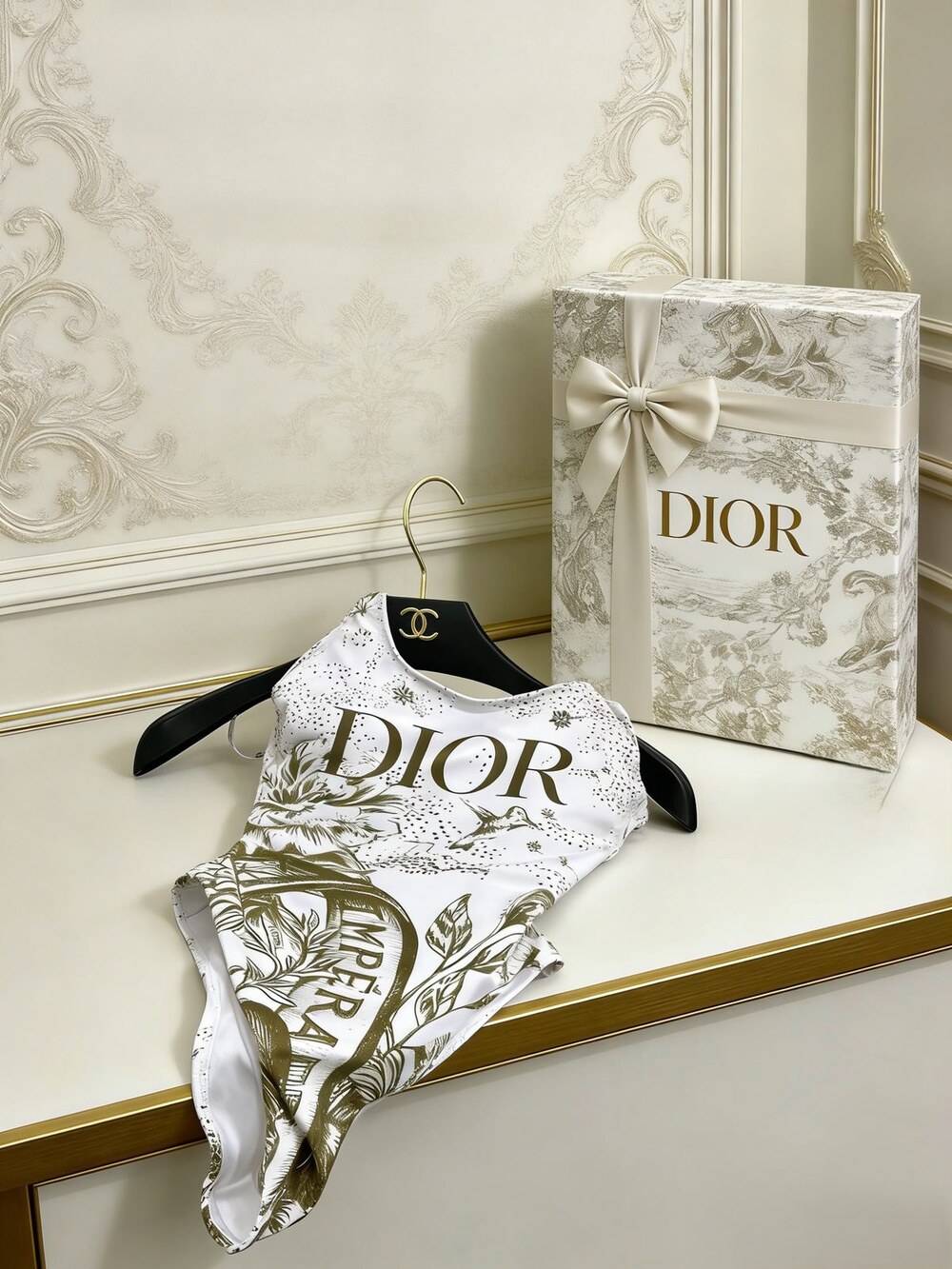 Dior White Asymmetric Swimsuit - Picture 2 of 6